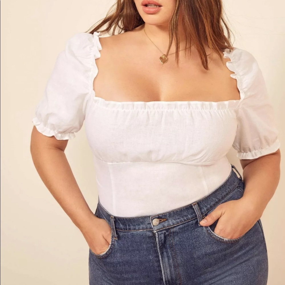 Reformation White Salina Top size 22
